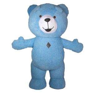 Mascotte Ourson bleu géant